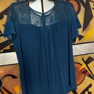 Elegant Teal Lace Women's Top